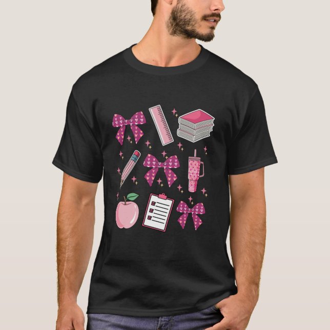 Camiseta Arco cor-de-rosa de volta ao professor universitár (Frente)