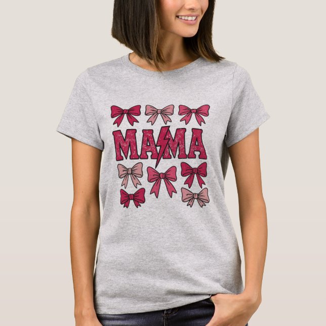 Camiseta Arco cor-de-rosa Mama Relâmpago Bolt Mãe (Frente)