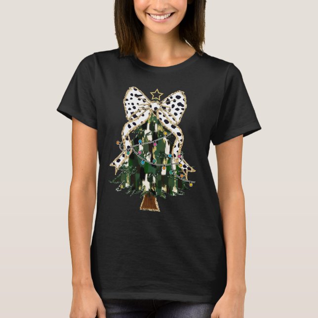 Camiseta Arco da Árvore de Natal Coquette Girly (Frente)