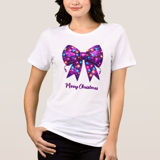 Camiseta Arco das Luzes de Natal Purple Coquette (Frente)