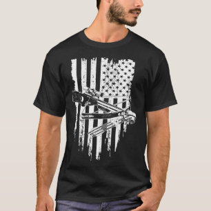 Camiseta Arco De Bandeira Americano Hu, Crossbow Hunt Vinta