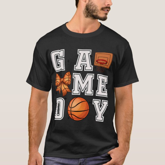 Camiseta Arco de basquete Gameday Gameday Cheer Mãe Spo (Frente)