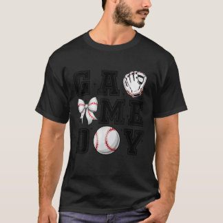 Camiseta Arco de beisebol Coquette Gameday Feliz Esporte Mã
