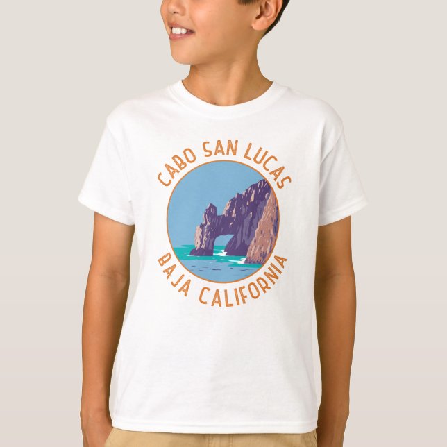 Camiseta Arco de Cabo San Lucas México Círculo Distressido  (Frente)