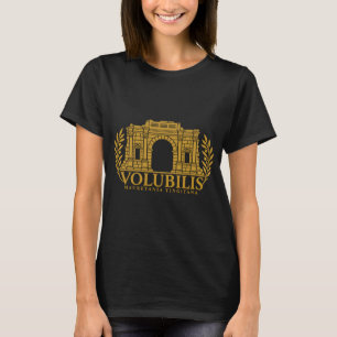Camiseta Arco de Caracalla de Volubilis Emblema Dourado Rom