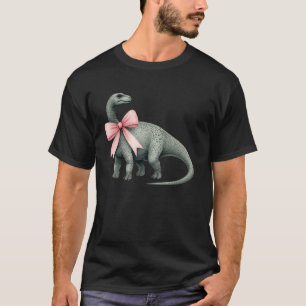 Camiseta Arco de Coquete Brontossauro Dinossauro Menina Mãe