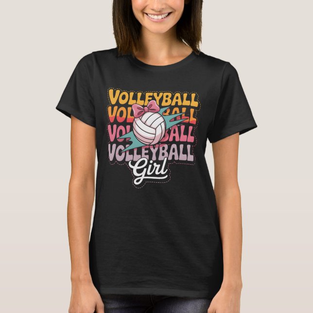 Camiseta Arco De Coquete Da Garota De Voleibol No Esporte D (Frente)