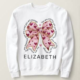 Camiseta Arco de coquete de coração cor-de-rosa Elegante do