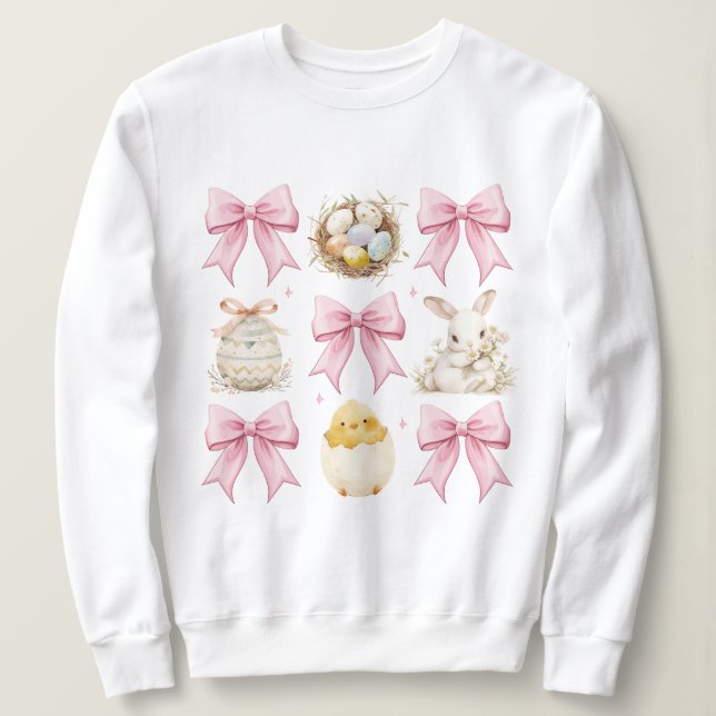 Camiseta Arco de coquete de Páscoa rosa para mulheres (Frente do Design)