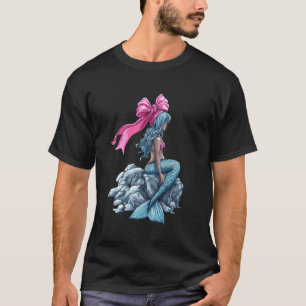 Camiseta Arco de Coquete Menina Sereia Fita Rosa Fofo