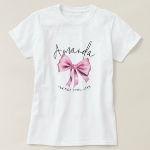 Camiseta Arco de coquete rosa elegante Doce 16 Aniversário
