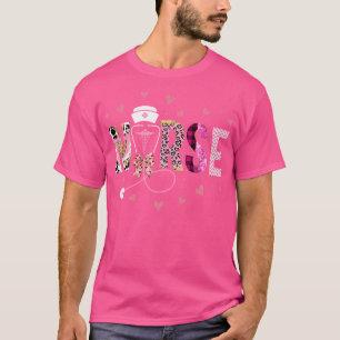 Camiseta Arco de Coquetes Azul Floral Bonito Enfermeiro De 