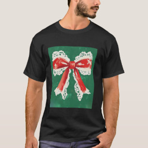 Camiseta Arco de coquetes branco e vermelho-verde de Natal