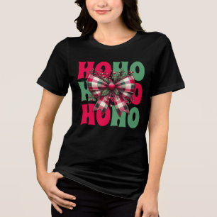 Camiseta Arco de Coquetes de Natal Ho Ho Retro