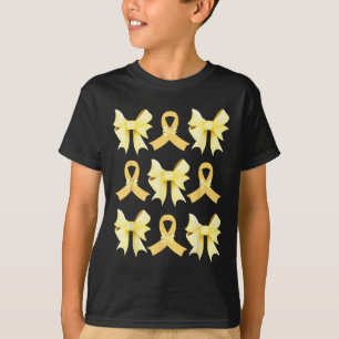 Camiseta Arco de  Dourado da Consciência do Cancer Infantil