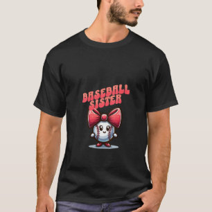 Camiseta Arco de Estilo de Coquete da Irmã de Baseball em M