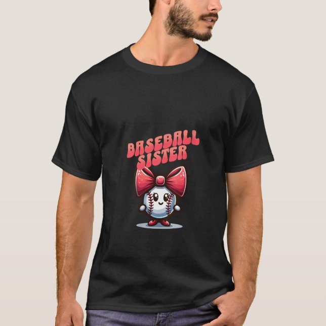 Camiseta Arco de Estilo de Coquete da Irmã de Baseball em M (Frente)