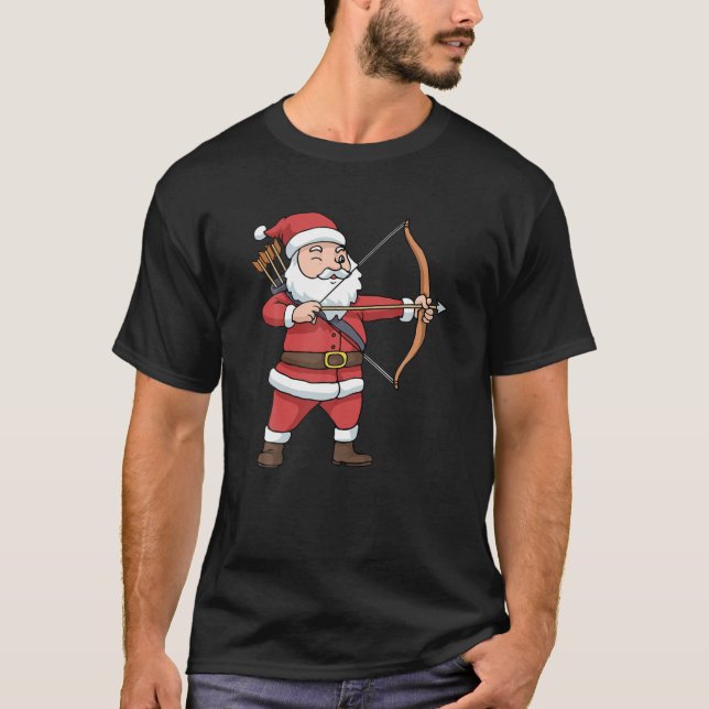 Camiseta Arco de Fila de Natal Caçando Papai Noel (Frente)