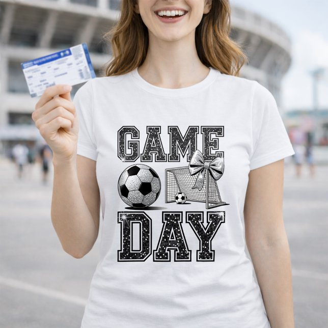 Camiseta Arco de Glitter para Dia de Jogo de Futebol (Criador carregado)