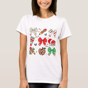 Camiseta Arco de Lápis de Coqueta de Presente de Natal do P