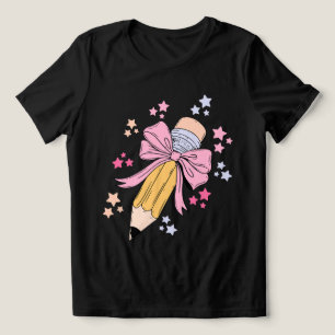 Camiseta Arco De Lápis De Coquete Rosa De Volta Aos Profess