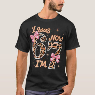 Camiseta Arco de leopardo Eu tinha 6 anos Agora eu tenho 7 