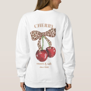 Camiseta Arco de Leopardo Retro Cereja Doce & Macio Desde S