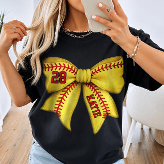 Camiseta Arco de Mãe de Softbol Personalizado com Nome e Nú