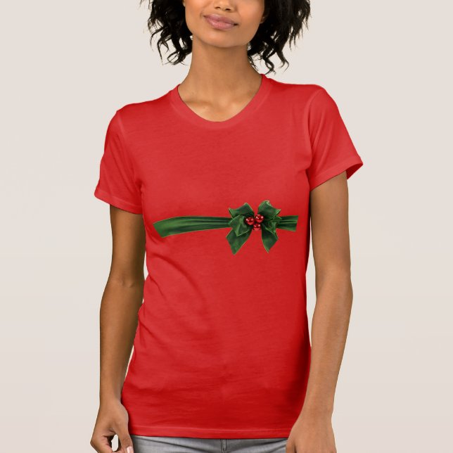 Camiseta Arco de Natal com fundo listrado (Frente)
