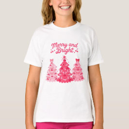 Camiseta Arco de Natal de Cereja Alegre e Brilhante Fofo