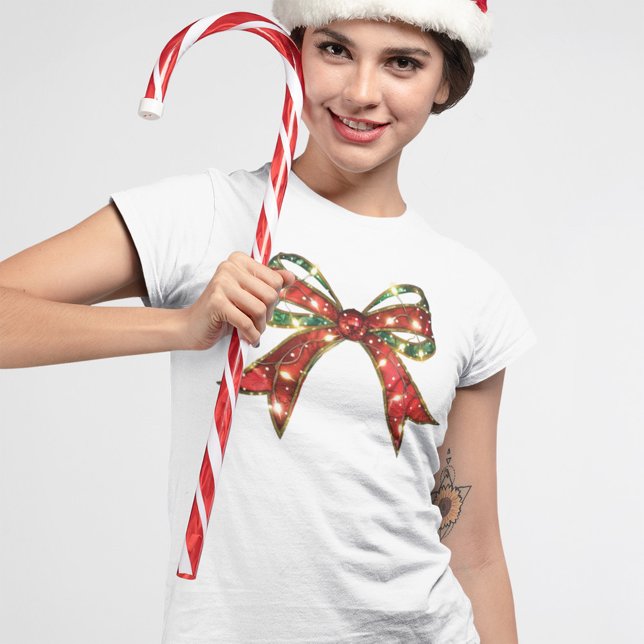 Camiseta Arco De Natal Ligado Com A Época De Luz Noel (Criador carregado)