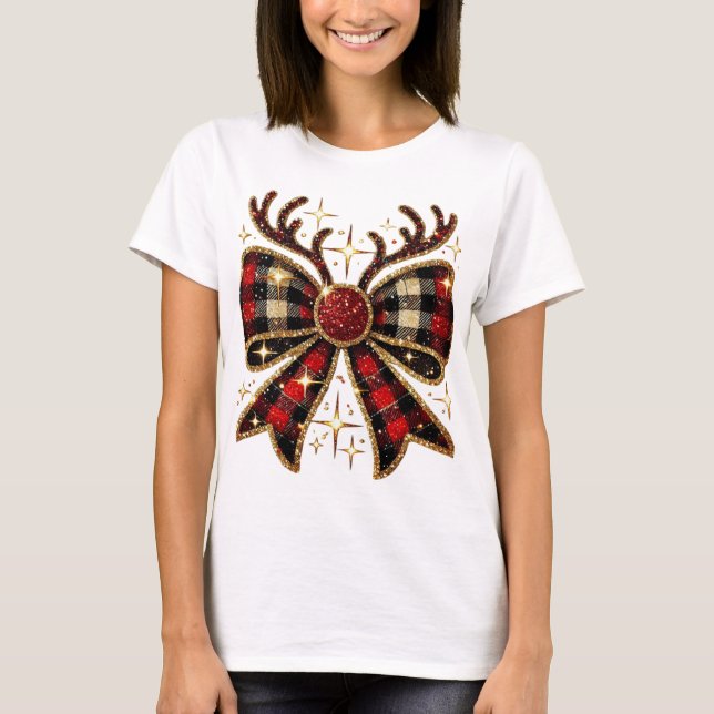 Camiseta Arco de Reindeer de Natal (Frente)