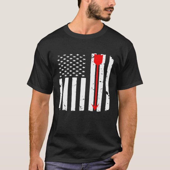 Camiseta Arco de Seta Vermelha da Archery - Bandeira Americ (Frente)