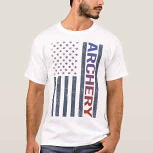 Camiseta Arco de setas do Arqueiro de Bandeiras Americanas