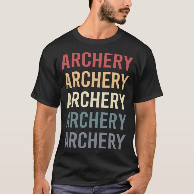 Camiseta Arco de Texto Retro Arqueiro Flecha Flechas Arco (Frente)