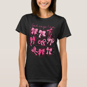 Camiseta Arco Deus Diz Eu Sou Cristã Garota Adolescente Mul