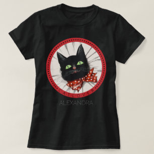 Camiseta Arco do Cat Lover Tie Red Black Green Nome Persona