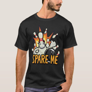 Camiseta Arco do jogo de Boliche dos pinos da família Spare