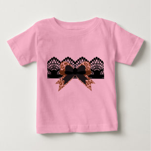 Camiseta Arco do leopardo de Brown & tutu preto do rosa do