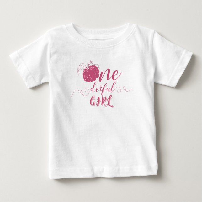 CAMISETA ARCO E LAÇO ROSA NASCIMENTO DAS FLORES DE ABÓBORA (Frente)