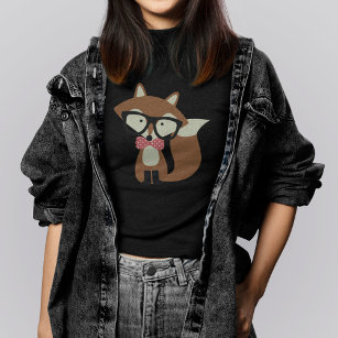 Camiseta Arco, empate e óculos, Hipster, Raposa castanha