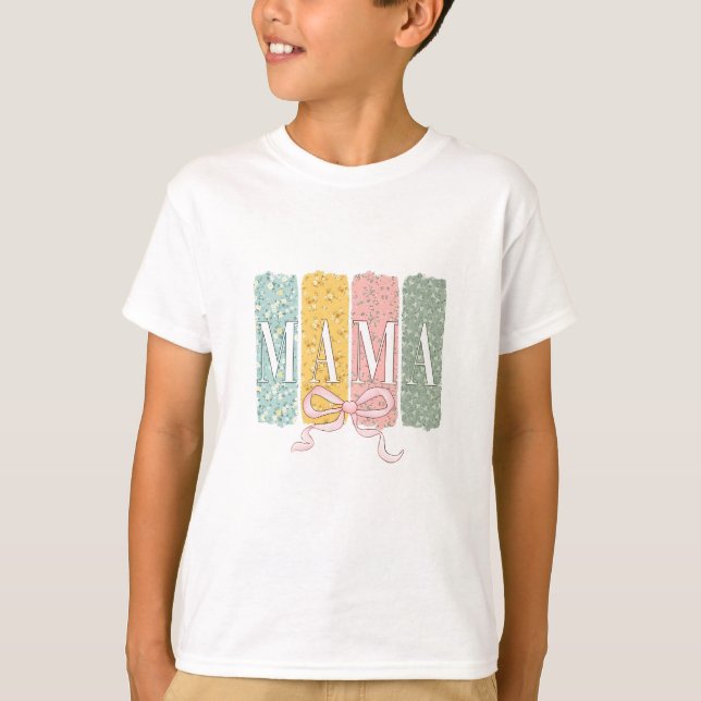 Camiseta Arco engraçado Coquette Mama Flores Dia da Mãe (Frente)