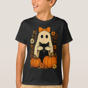 Camiseta Arco Fantasma Engraçado, segurando Gato Preto Cai