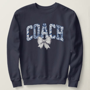 Camiseta Arco Floral Azul do Treinador de Voleibol