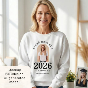 Camiseta Arco Foto Mãe Orgulhosa de Graduado de 2026