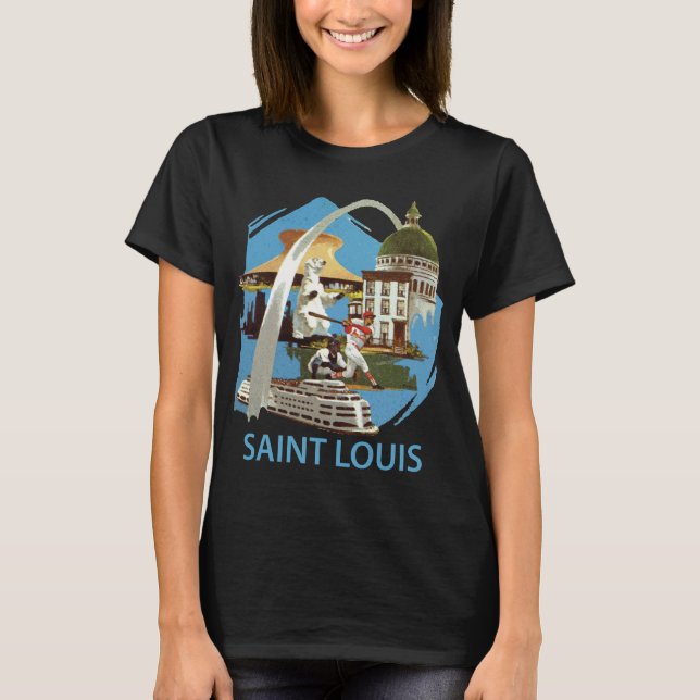 Camiseta Arco Gateway de Saint Louis Azul Viagem (Frente)