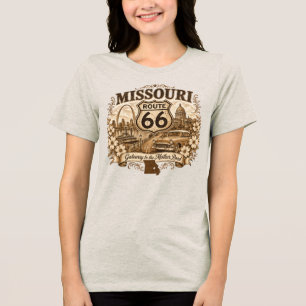 Camiseta Arco Gateway Missouri Sépia Vintage Rota 66