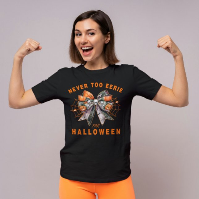 Camiseta Arco Halloween Nunca Muito Festa Engraçada (Criador carregado)
