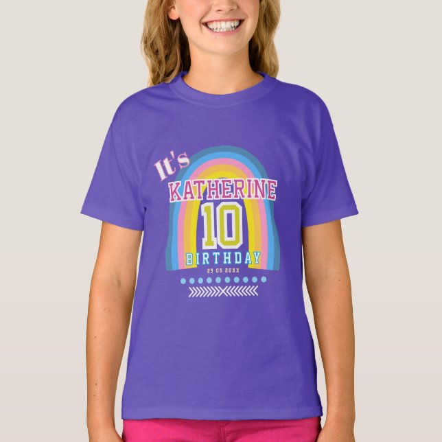 Camiseta Arco-íris 10º Aniversário Azul (Frente)