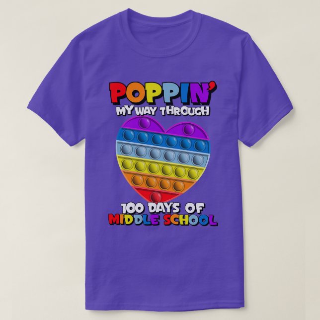 Camiseta Arco-Íris 100 dias de escola1 (Frente do Design)